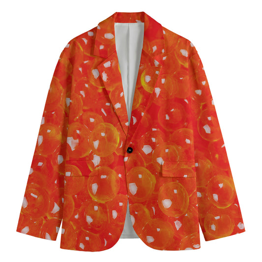 Salmon Roe Print Men's Cotton Blazer