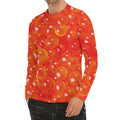 Salmon Roe Print Men's Long Sleeve Rash Guard
