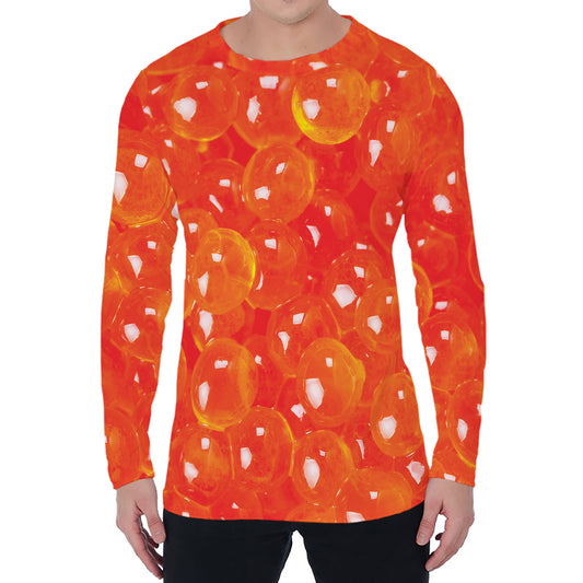 Salmon Roe Print Men's Long Sleeve T-Shirt