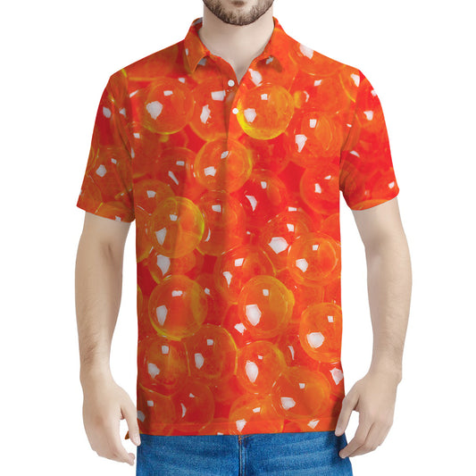 Salmon Roe Print Men's Polo Shirt