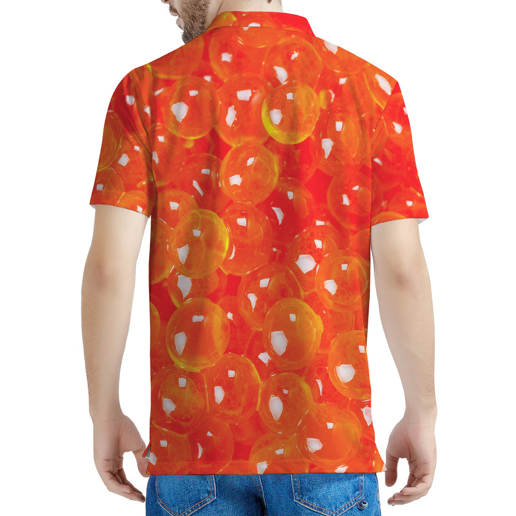 Salmon Roe Print Men's Polo Shirt