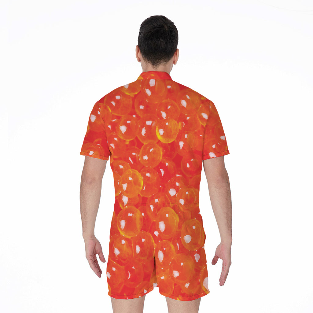 Salmon Roe Print Men's Rompers