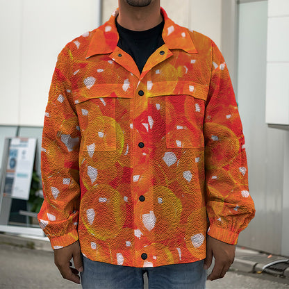 Salmon Roe Print Men's Shirt Jacket