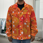 Salmon Roe Print Men's Shirt Jacket