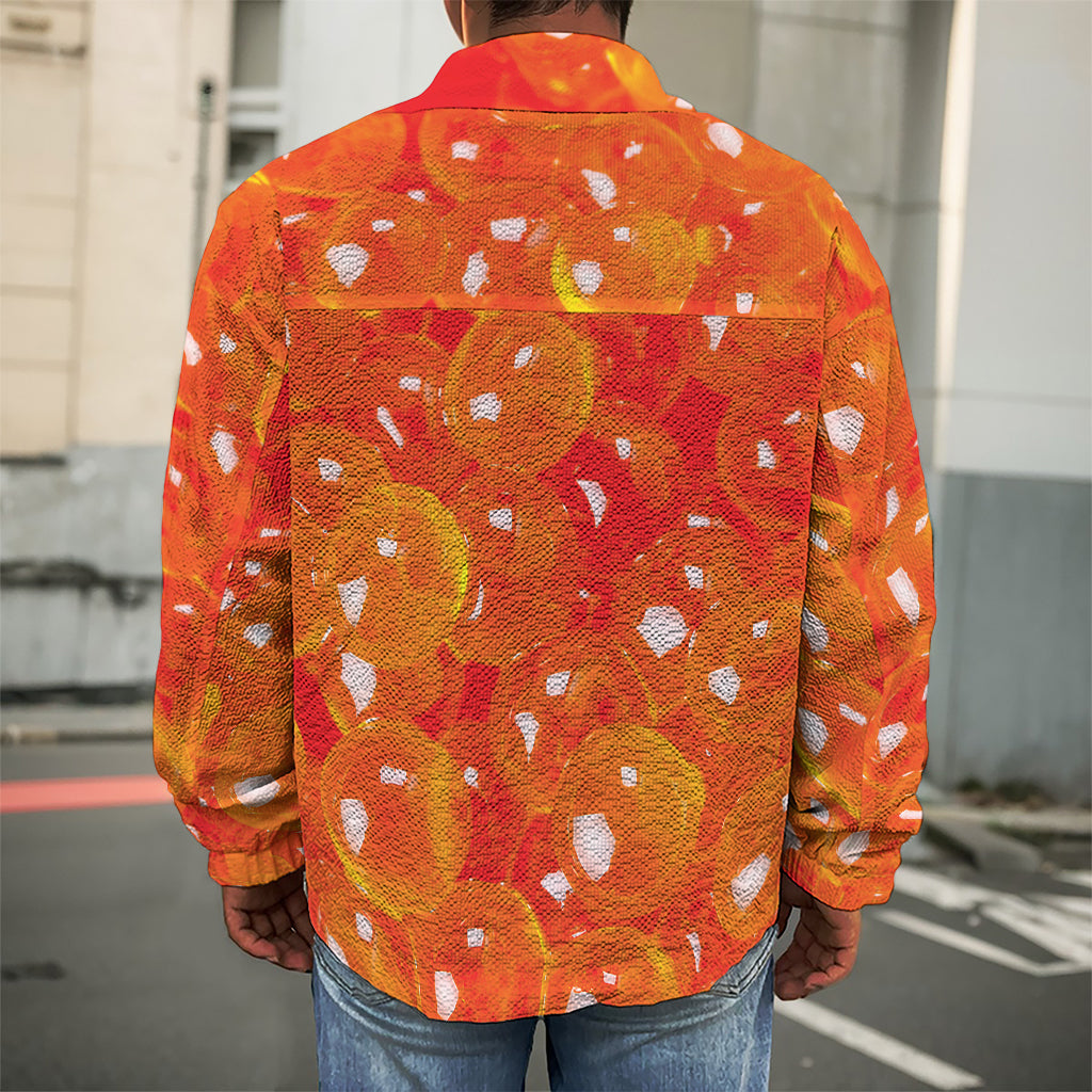 Salmon Roe Print Men's Shirt Jacket