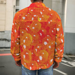 Salmon Roe Print Men's Shirt Jacket