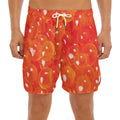 Salmon Roe Print Men's Split Running Shorts