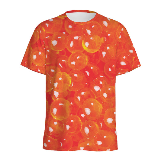 Salmon Roe Print Men's Sports T-Shirt