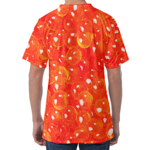 Salmon Roe Print Men's Velvet T-Shirt
