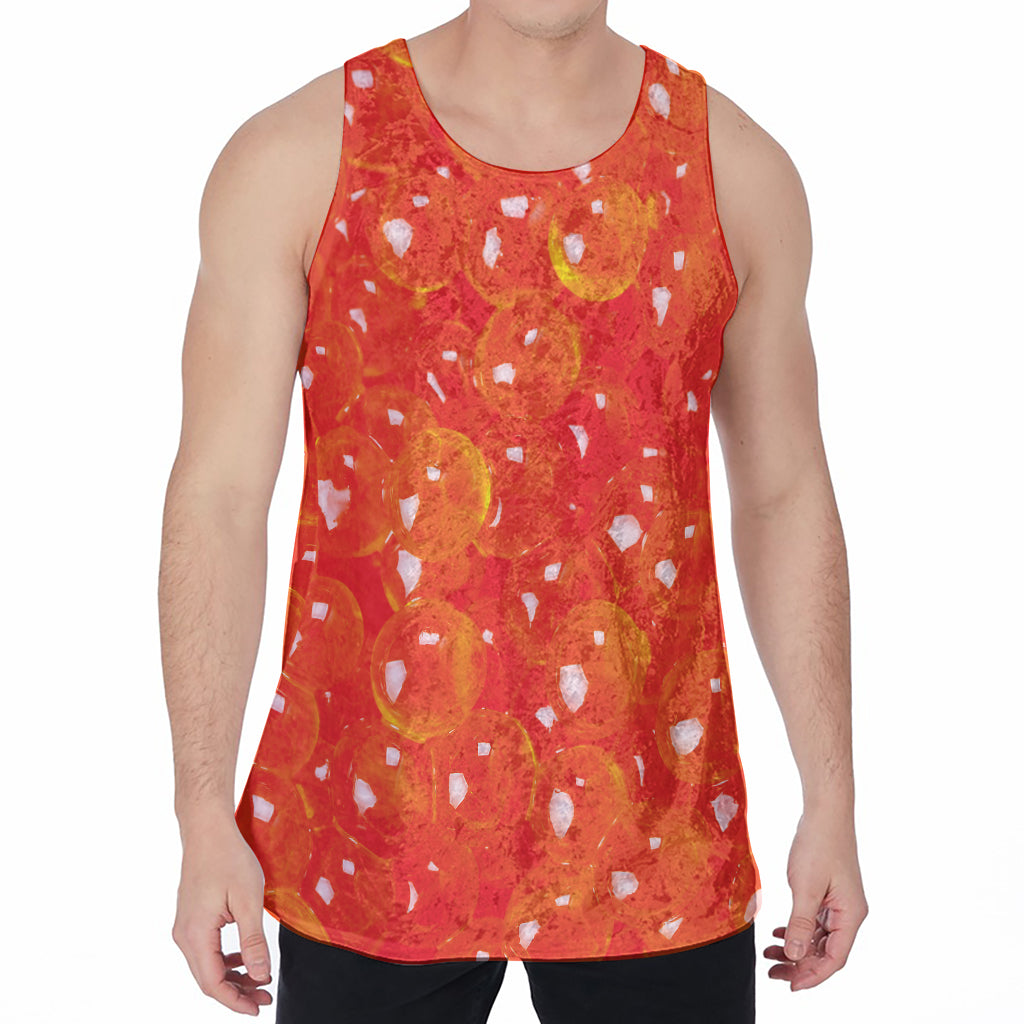 Salmon Roe Print Men's Velvet Tank Top