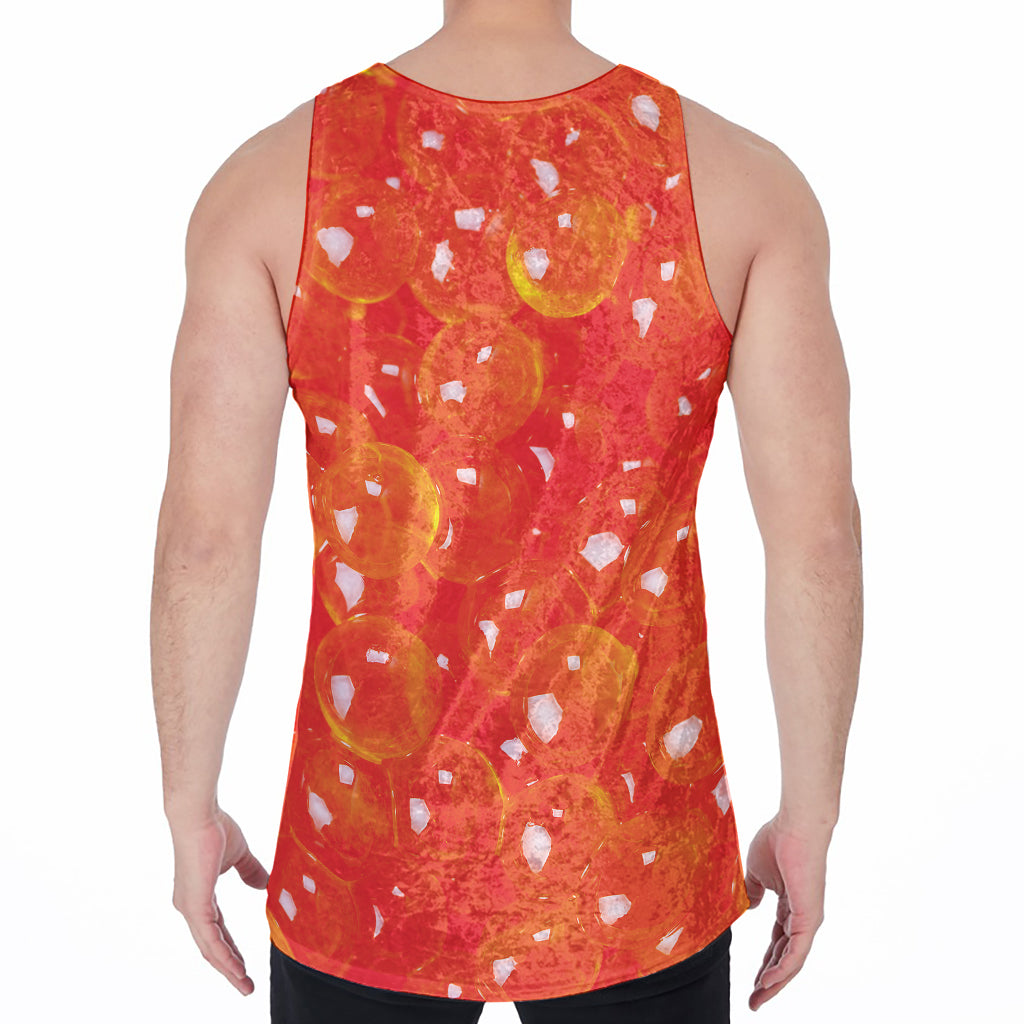 Salmon Roe Print Men's Velvet Tank Top