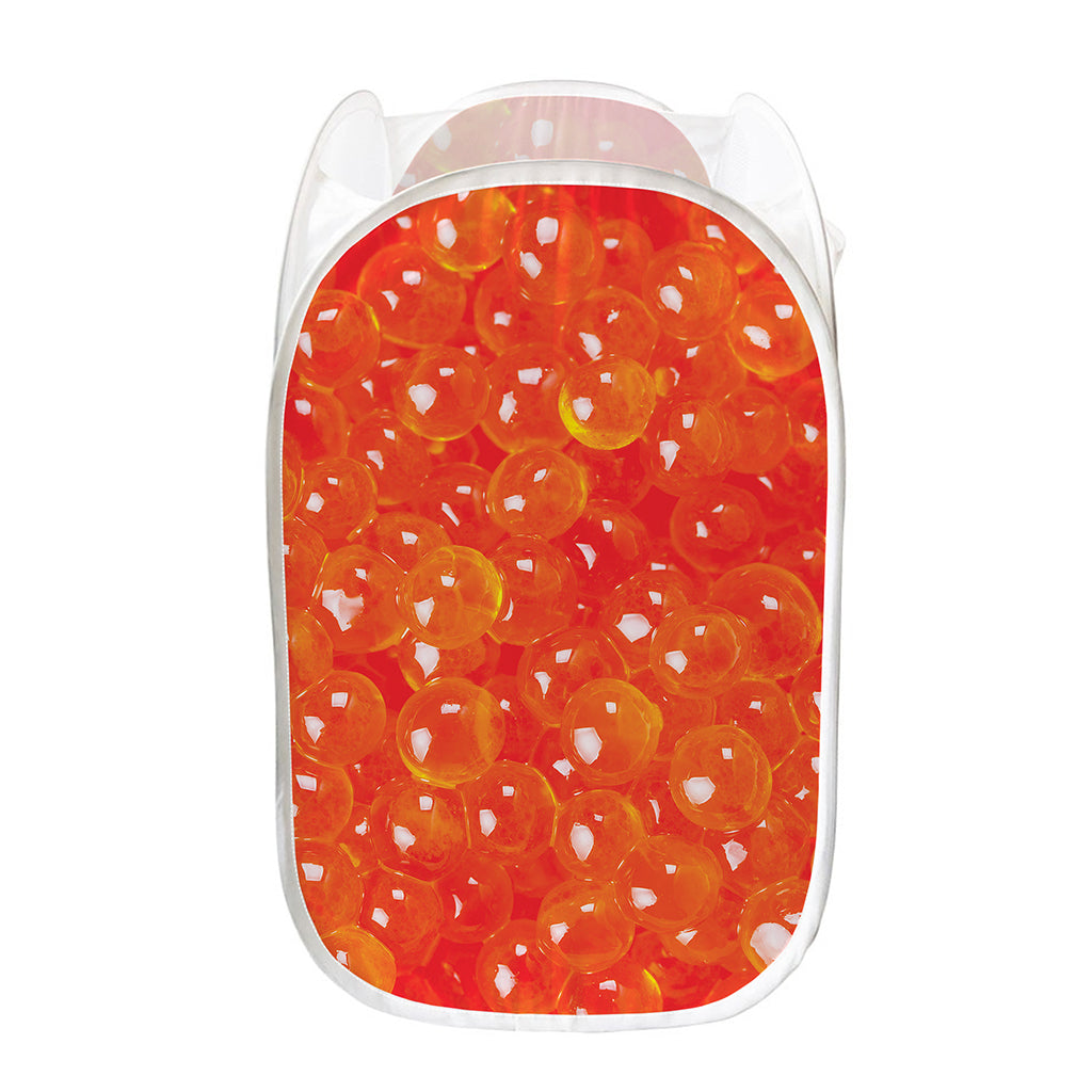 Salmon Roe Print Mesh Laundry Hamper