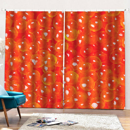 Salmon Roe Print Pencil Pleat Curtains