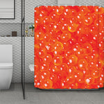 Salmon Roe Print Polyester Shower Curtain