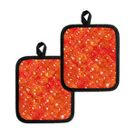 Salmon Roe Print Pot Holders