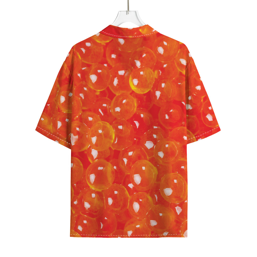Salmon Roe Print Rayon Hawaiian Shirt