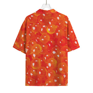 Salmon Roe Print Rayon Hawaiian Shirt