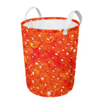 Salmon Roe Print Round Laundry Basket