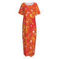 Salmon Roe Print Short Sleeve Long Nightdress