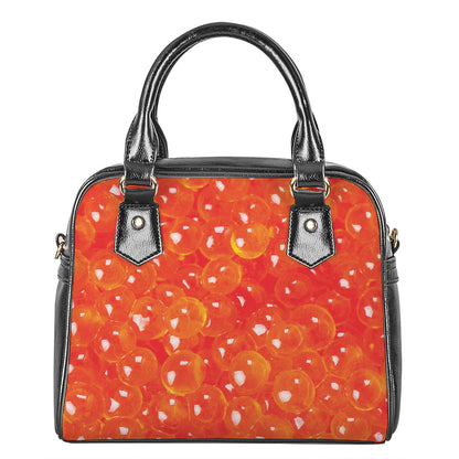 Salmon Roe Print Shoulder Handbag