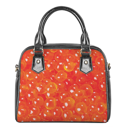 Salmon Roe Print Shoulder Handbag