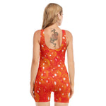 Salmon Roe Print Sleeveless One Piece Swimsuit