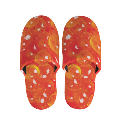 Salmon Roe Print Slippers
