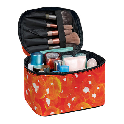 Salmon Roe Print Travel Makeup Bag