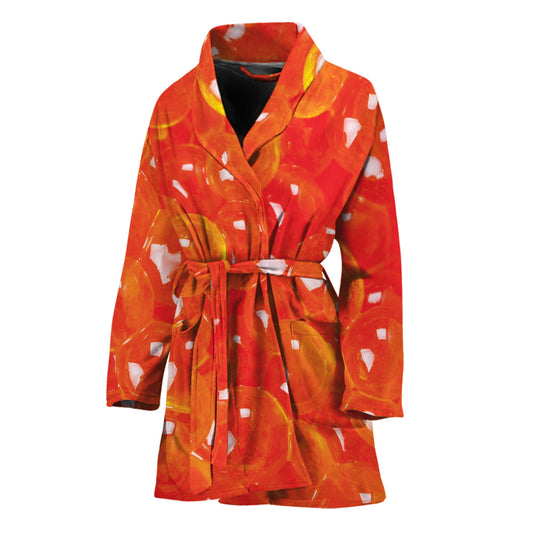 Salmon Roe Print Women's Bathrobe
