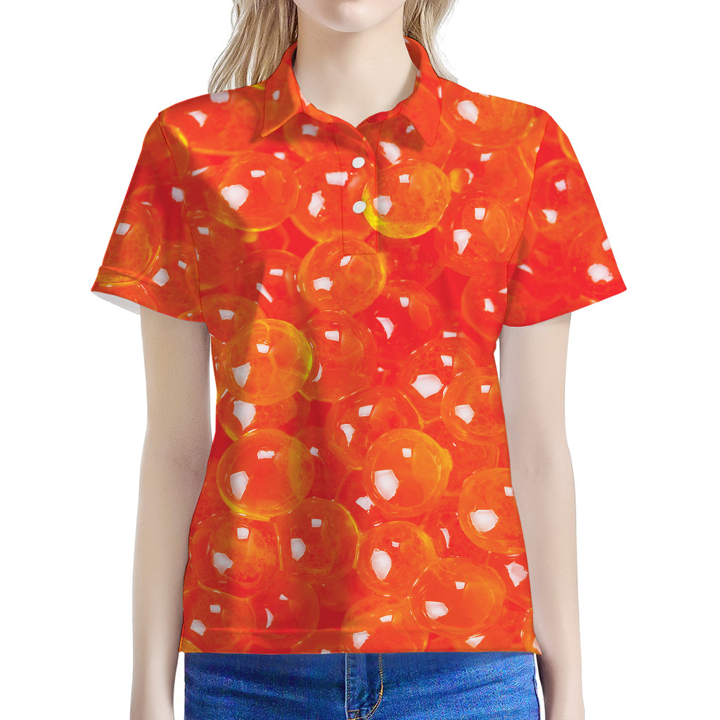 Salmon Roe Print Women's Polo Shirt