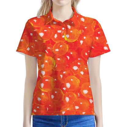 Salmon Roe Print Women's Polo Shirt