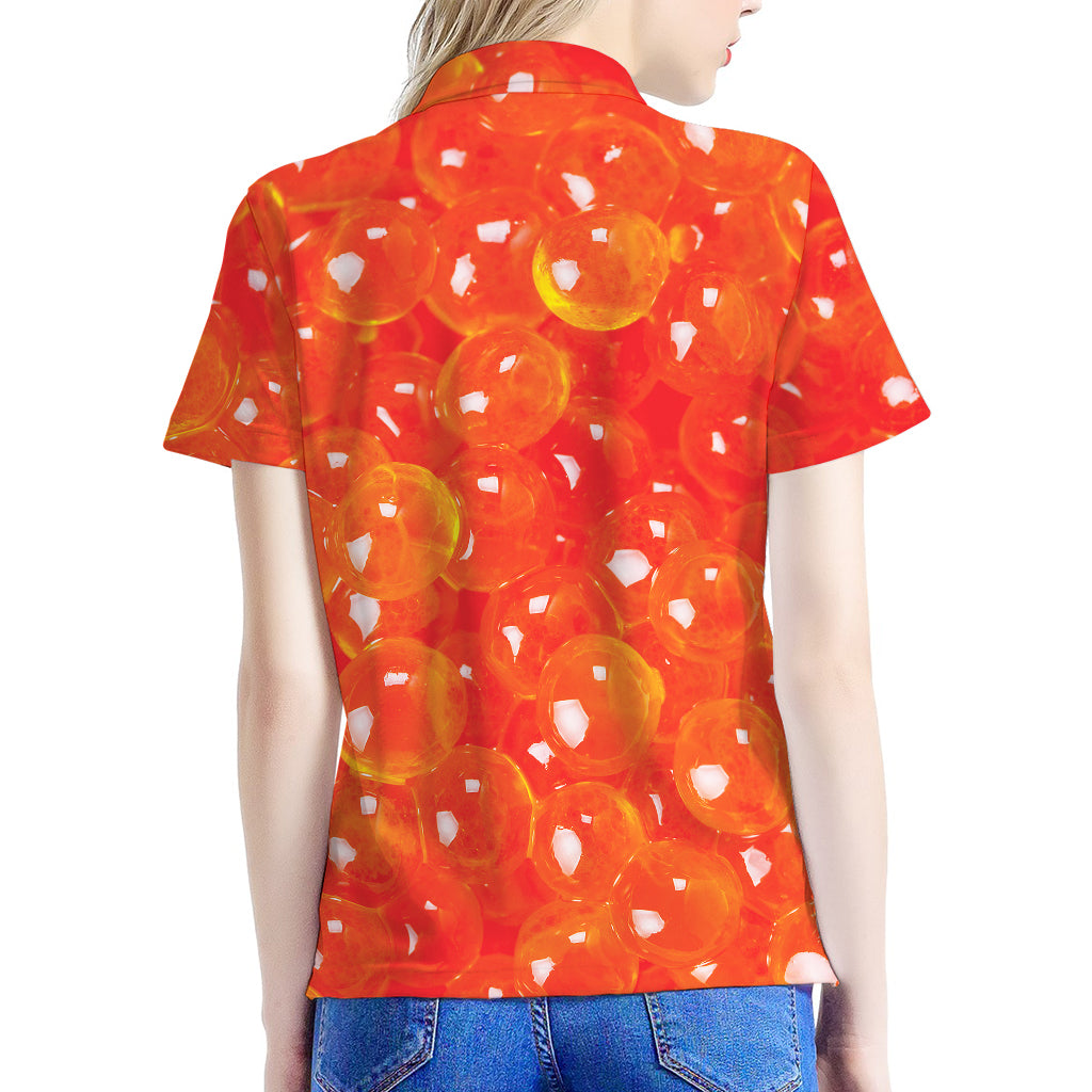 Salmon Roe Print Women's Polo Shirt