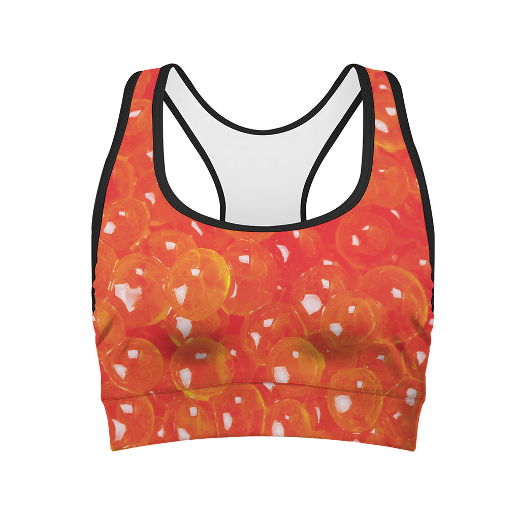Salmon Roe Print Women's Sports Bra
