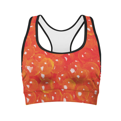 Salmon Roe Print Women's Sports Bra