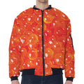 Salmon Roe Print Zip Sleeve Bomber Jacket