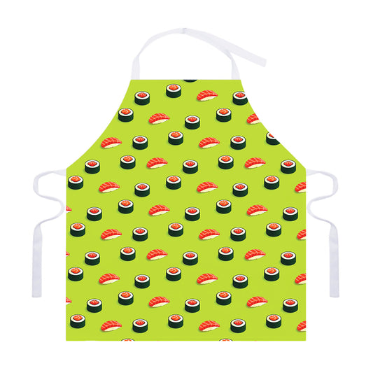 Salmon Sushi And Rolls Pattern Print Adjustable Apron