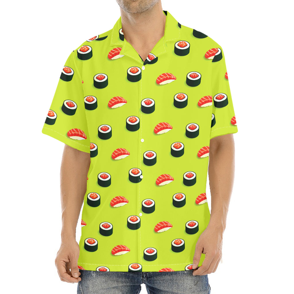Salmon Sushi And Rolls Pattern Print Aloha Shirt