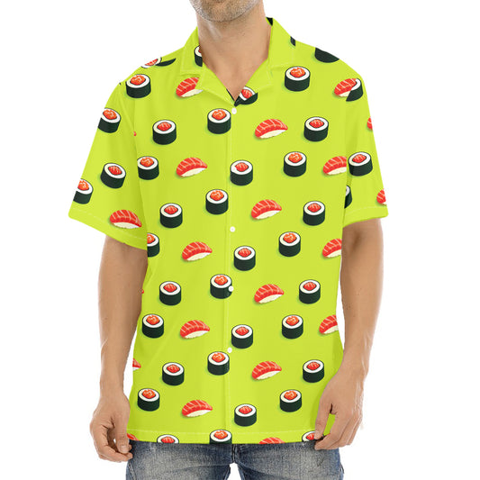 Salmon Sushi And Rolls Pattern Print Aloha Shirt