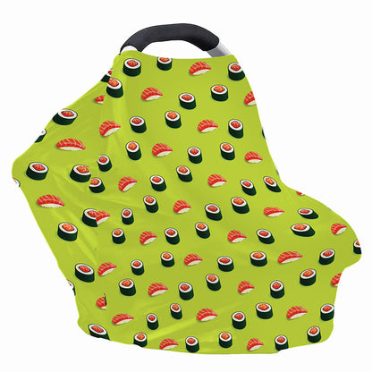 Salmon Sushi And Rolls Pattern Print Baby Seat Cover