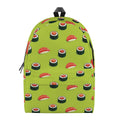 Salmon Sushi And Rolls Pattern Print School Backpack