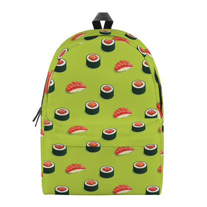 Salmon Sushi And Rolls Pattern Print Backpack