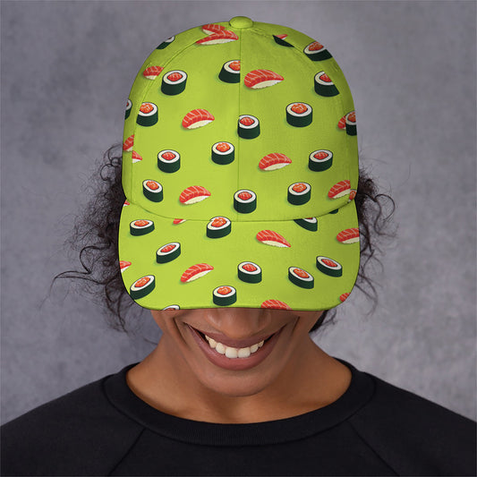 Salmon Sushi And Rolls Pattern Print Baseball Cap