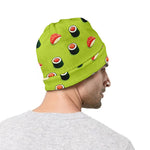 Salmon Sushi And Rolls Pattern Print Beanie
