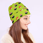 Salmon Sushi And Rolls Pattern Print Beanie