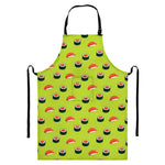 Salmon Sushi And Rolls Pattern Print Bib Apron With Pocket
