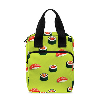 Salmon Sushi And Rolls Pattern Print Bible Tote Bag