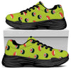 Salmon Sushi And Rolls Pattern Print Black Chunky Shoes