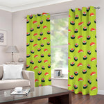 Salmon Sushi And Rolls Pattern Print Blackout Grommet Curtains