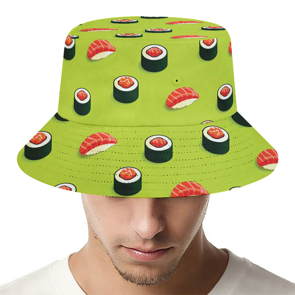 Salmon Sushi And Rolls Pattern Print Bucket Hat