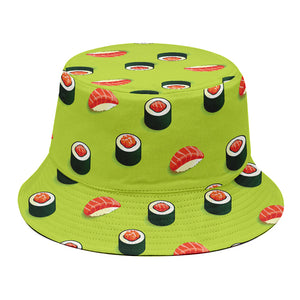 Salmon Sushi And Rolls Pattern Print Bucket Hat